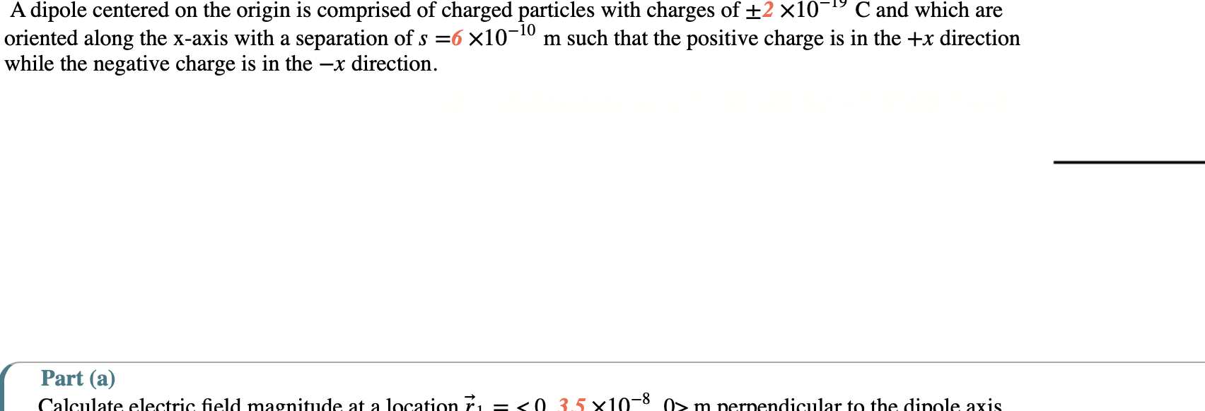 Solved A dipole centered on the origin is comprised of | Chegg.com