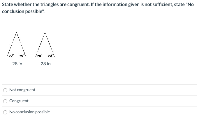 Solved State whether the triangles are congruent. If the | Chegg.com