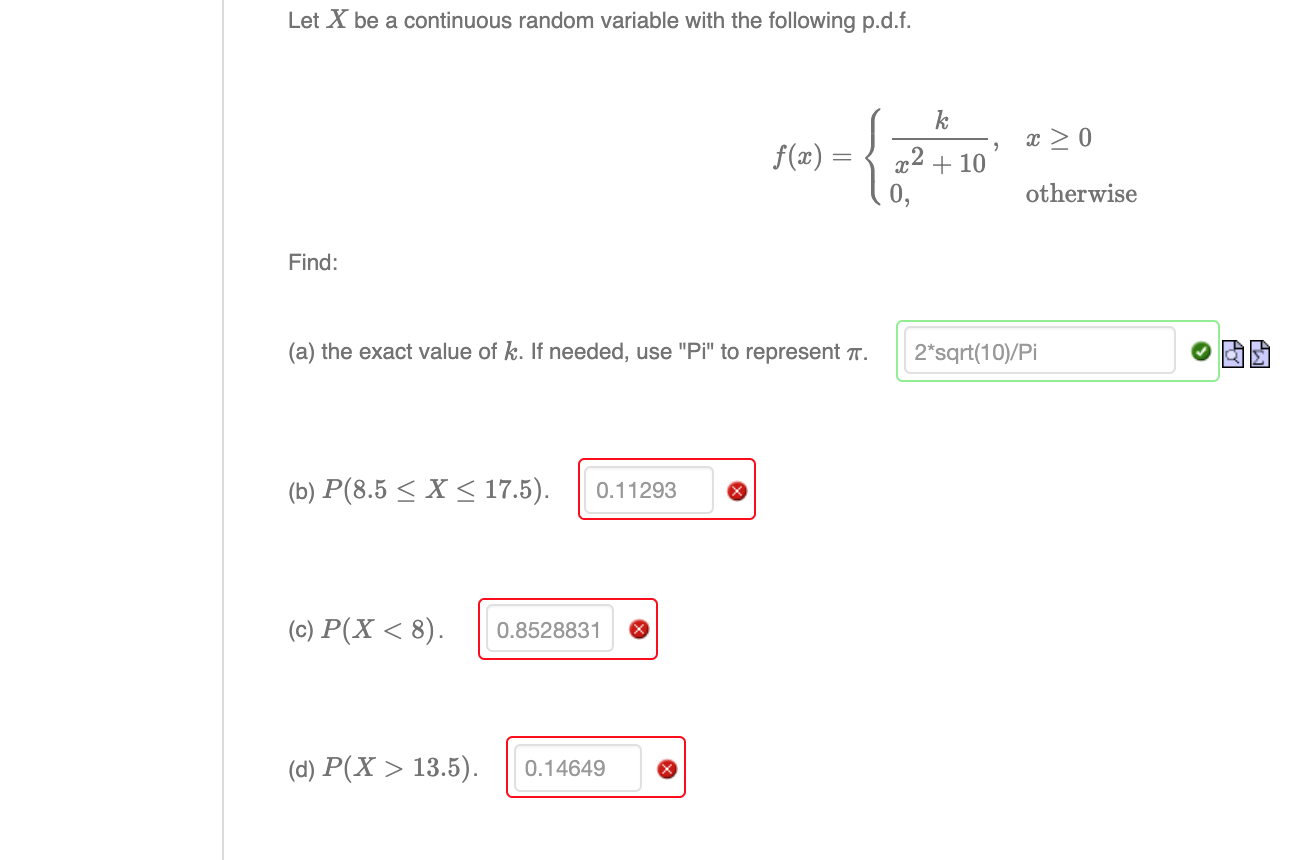 Solved Let X be a continuous random variable with the | Chegg.com