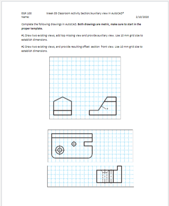 Solved EGR 100 Name: Week Os Classroom Activity | Chegg.com