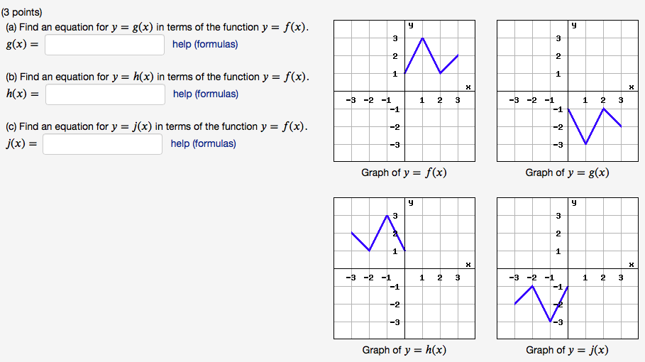 Solved 3 Points A Find An Equation For Y G X In Te Chegg Com