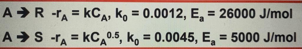 Solved The following Parallel Reaction is taking place. The | Chegg.com