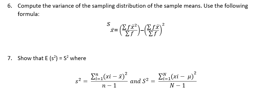Find mean and variance of the sampling distribution | Chegg.com