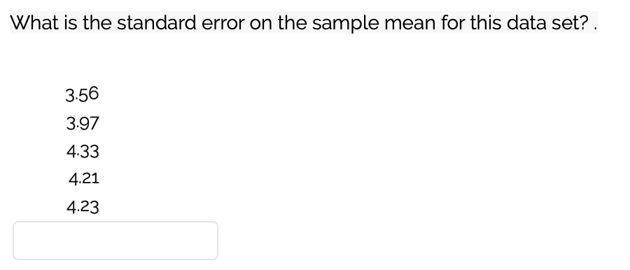 what is the standard error of the sample mean chegg