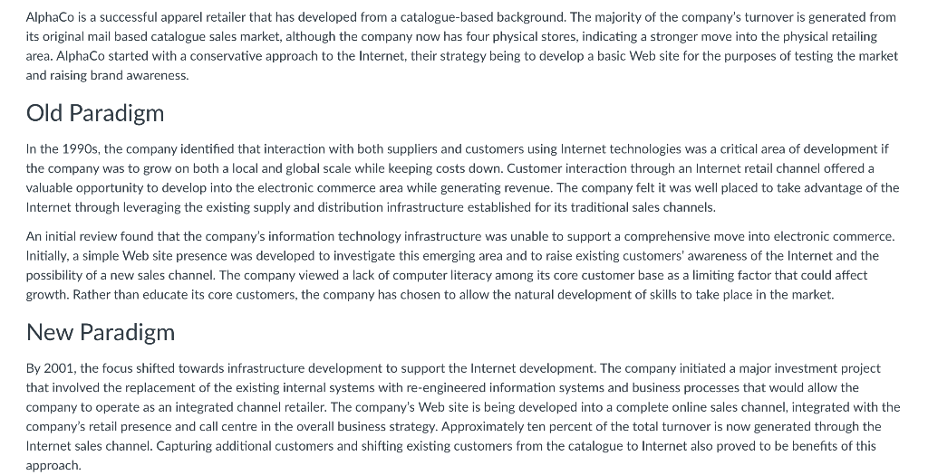 Solved 1) What was AlphaCo's issue(s)? 2) How did AlphaCo | Chegg.com