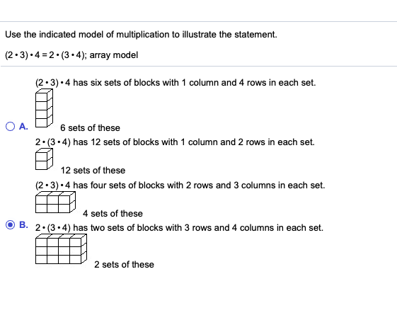 Solved Use the indicated model of multiplication to | Chegg.com