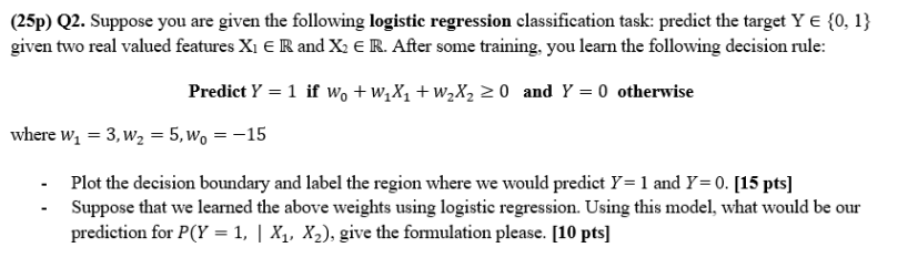 Solved (25p) Q2. Suppose you are given the following | Chegg.com