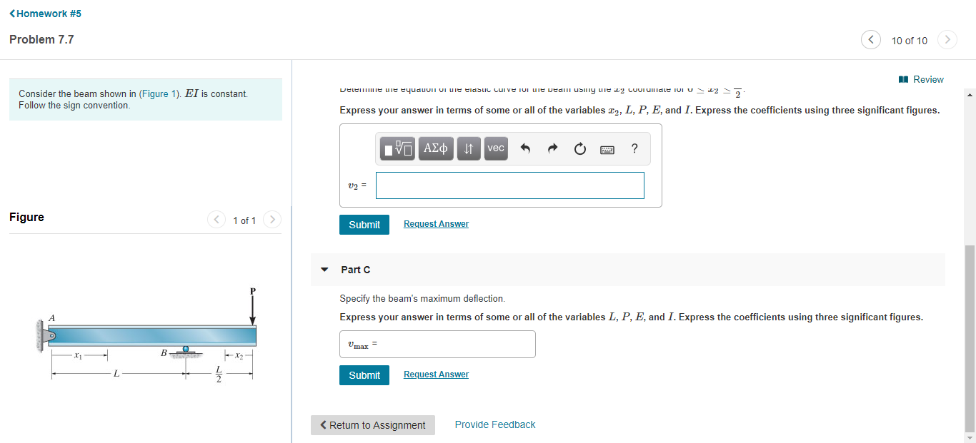 Solved Problem 7.7 10 of 10 Review Consider the beam shown | Chegg.com