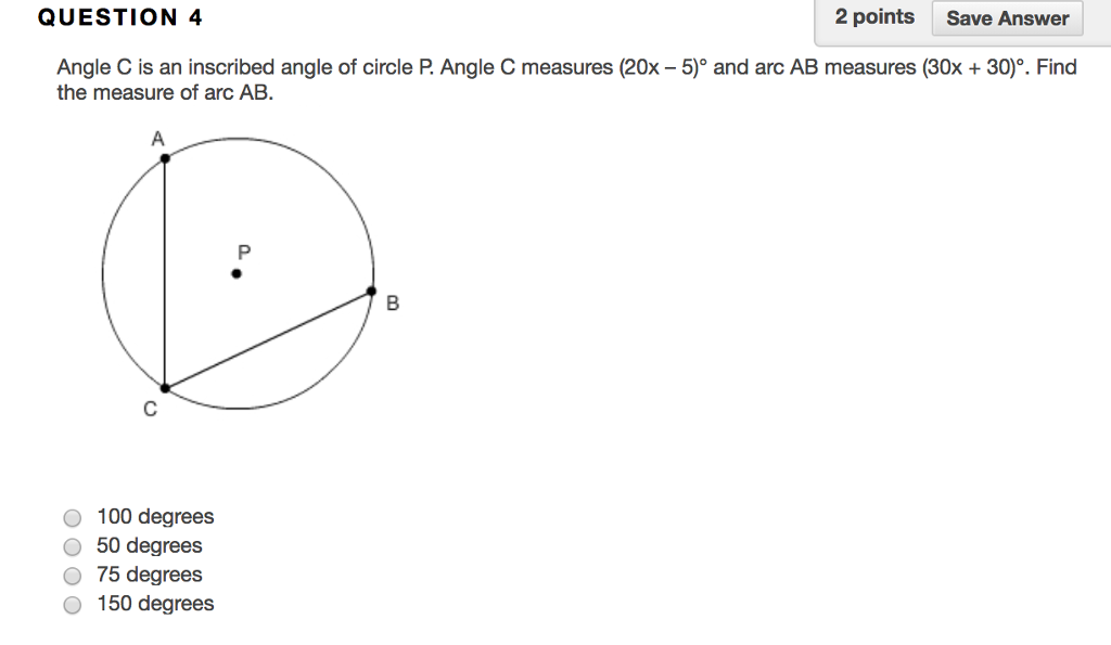 Solved QUESTION 4 2 points Save Answer Angle C is an | Chegg.com