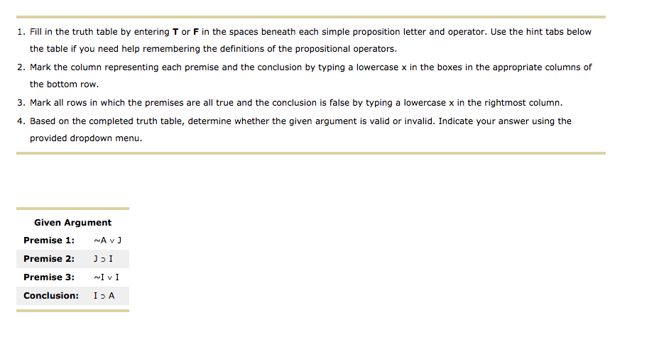 Solved 1. Fill in the truth table by entering T or F in the | Chegg.com