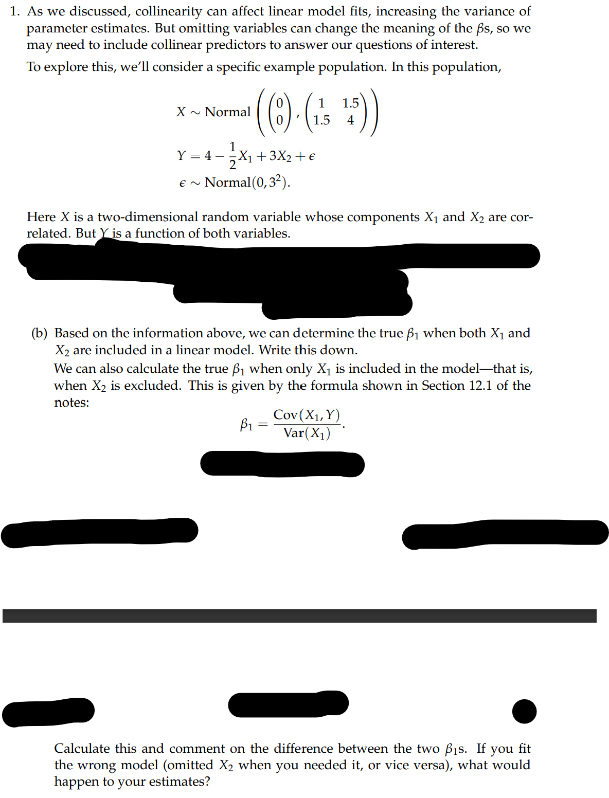 Solved 1. As We Discussed, Collinearity Can Affect Linear | Chegg.com