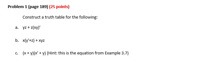 Solved Problem 1 (page 189) (25 points) Construct a truth | Chegg.com