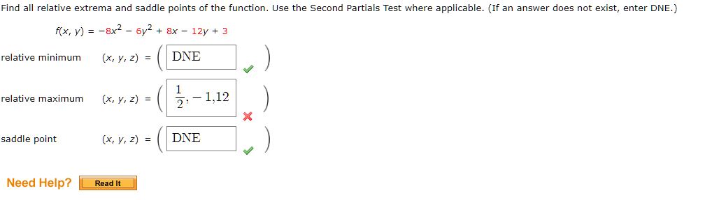 Solved Find all relative extrema and saddle points of the | Chegg.com