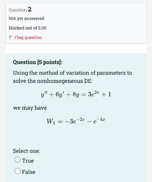 Solved Question 2 Not yet answered Marked out of 5.00 P Flag | Chegg.com