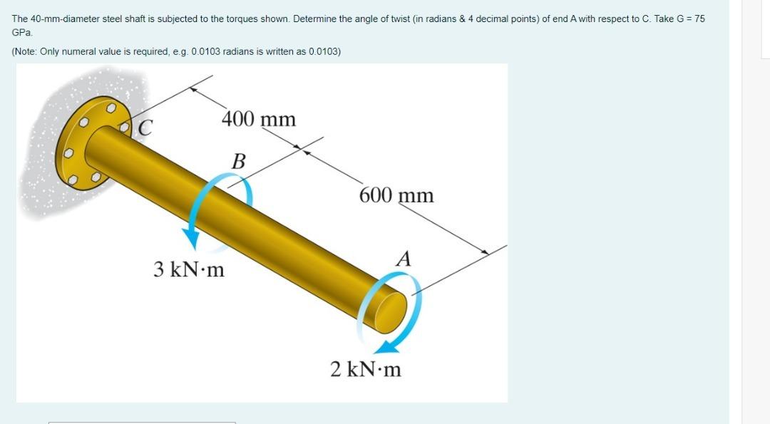 [Solved] The 40mmdiameter steel shaft is subjected to t