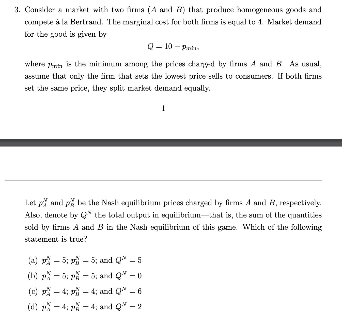 Solved Consider A Market With Two Firms \\( (A \\) And \\( | Chegg.com