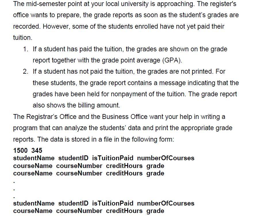 Solved The mid-semester point at your local university is | Chegg.com