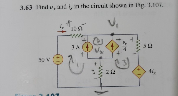 Solved 3.63 Find v, and i, in the circuit shown in Fig. | Chegg.com