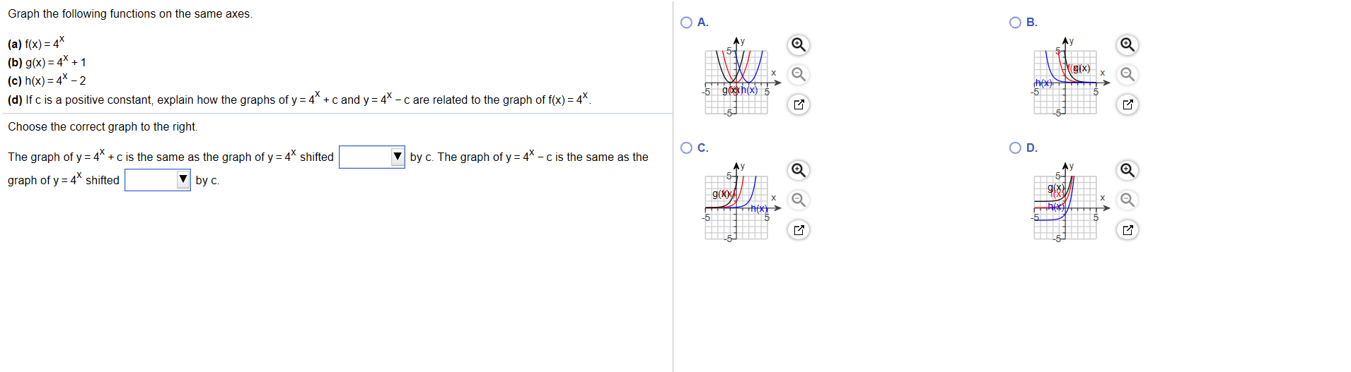 Solved 1. Graph the following functions on the same axes. O | Chegg.com