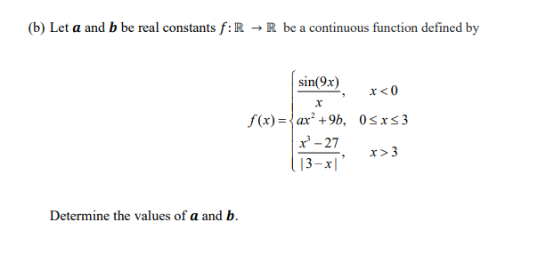 Solved (b) Let A And B Be Real Constants F:R→R Be A | Chegg.com