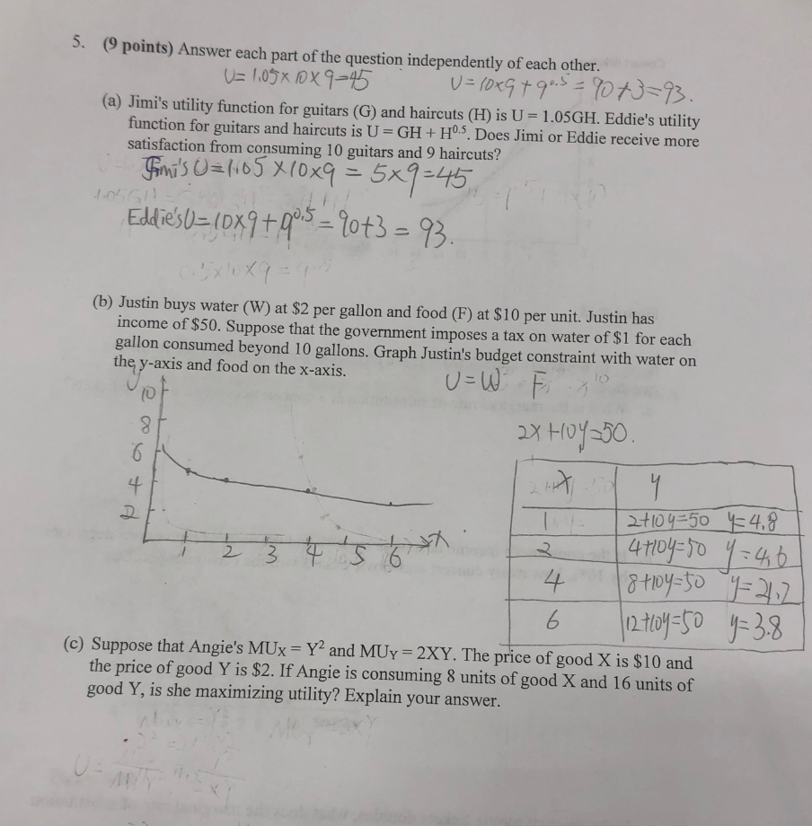 Solved S 9 Points Answer Each Part Of The Question Ind Chegg Com