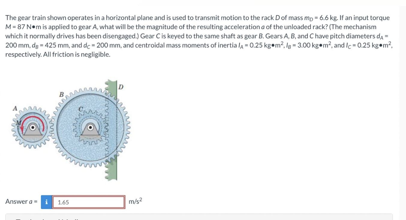 Solved The gear train shown operates in a horizontal plane | Chegg.com