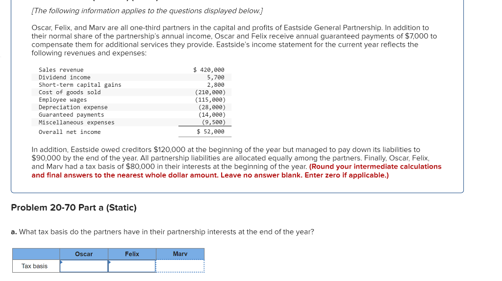 Solved (The following information applies to the questions