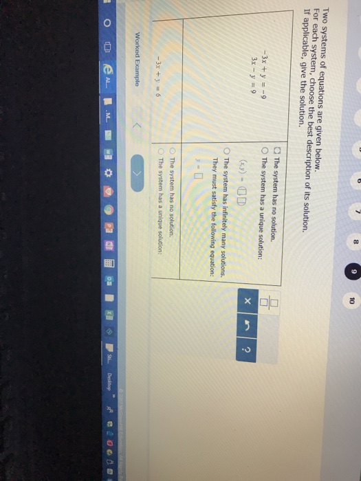 Solved 8 10 Two systems of equations are given below. For | Chegg.com
