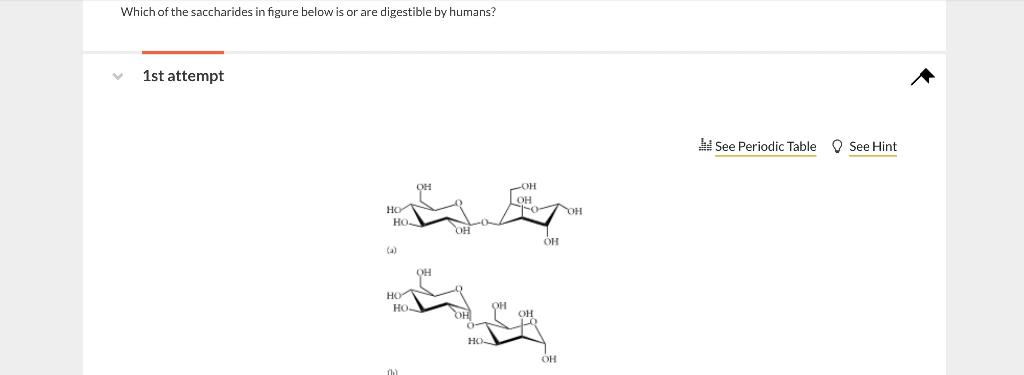 Solved Which of the saccharides in figure below is or are | Chegg.com
