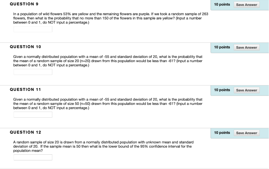 Solved QUESTION 9 10 points Save Answer In a population of | Chegg.com