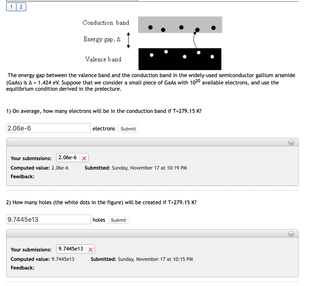 Solved The energy gap between the valence band and the | Chegg.com