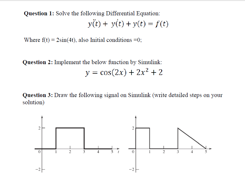 Solved Use Matlab Simulink To Solve The Problems Using | Chegg.com