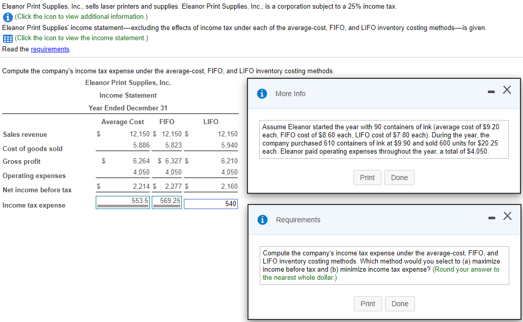 Solved Eleanor Print Supplies, Inc., sells laser printers