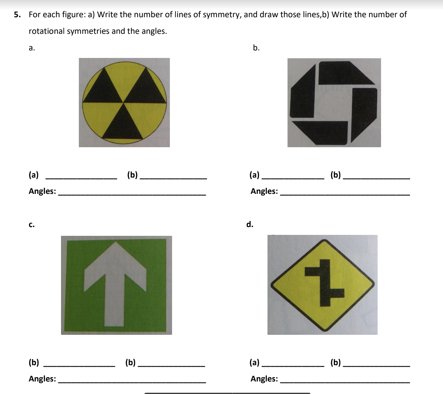 Solved 5. For each figure: a) Write the number of lines of | Chegg.com