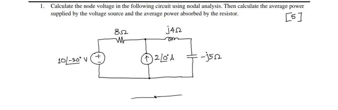 Solved Calculate the node voltage in the following circuit | Chegg.com