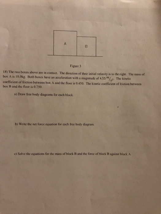 Solved The Two Boxes Above Are In Contact The Direction Chegg