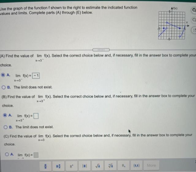 Solved AfOX) Use the graph of the function f shown to the | Chegg.com