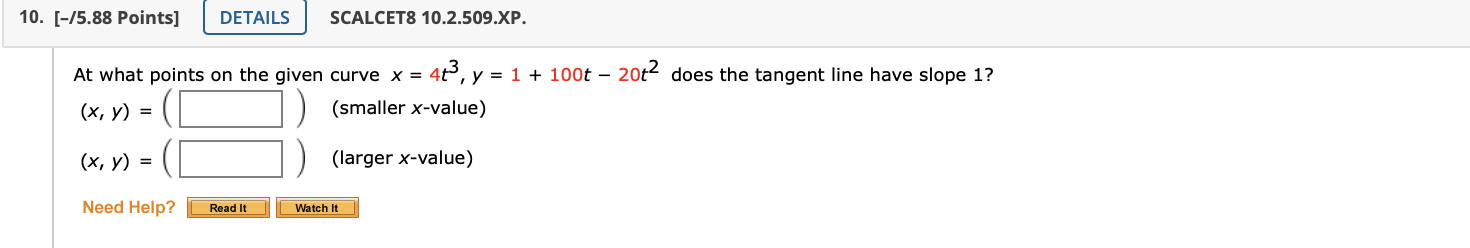 Solved Find An Equation Of The Tangent To The Curve At The