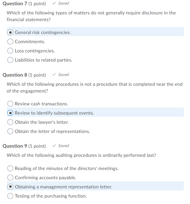 Solved Question 7 (1 point) Saved Which of the following | Chegg.com