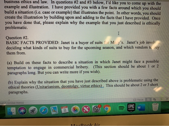 Solved business ethics and law. In questions #2 and #3 | Chegg.com