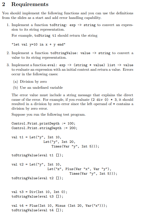 ML programming language * For this homework, you will | Chegg.com
