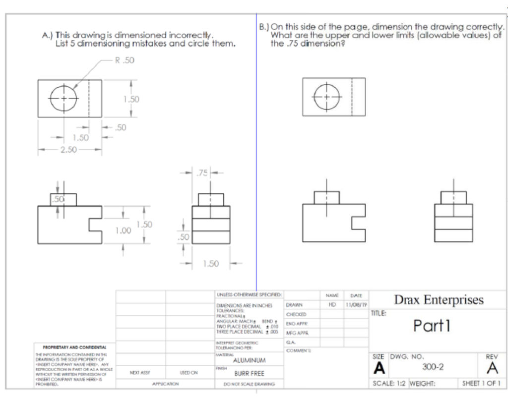 Engineering Drawing Fundamentals Certificate of Completion Program