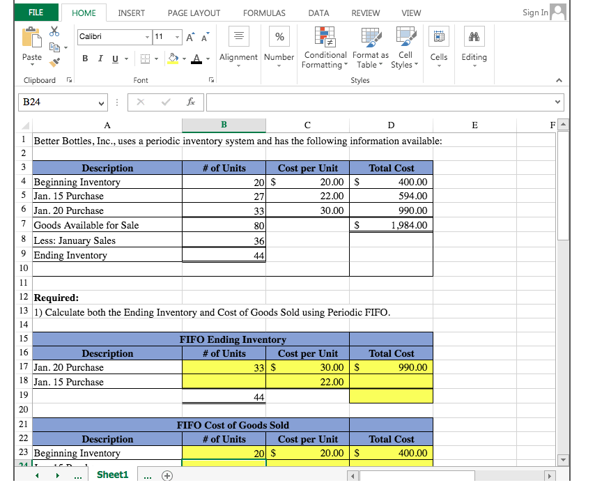 Solved Inventory costing methods Calculate cost of ending | Chegg.com