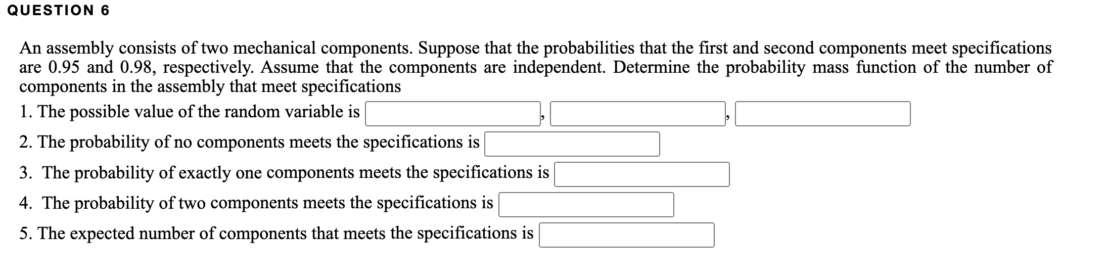 Solved QUESTION 6 An Assembly Consists Of Two Mechanical | Chegg.com