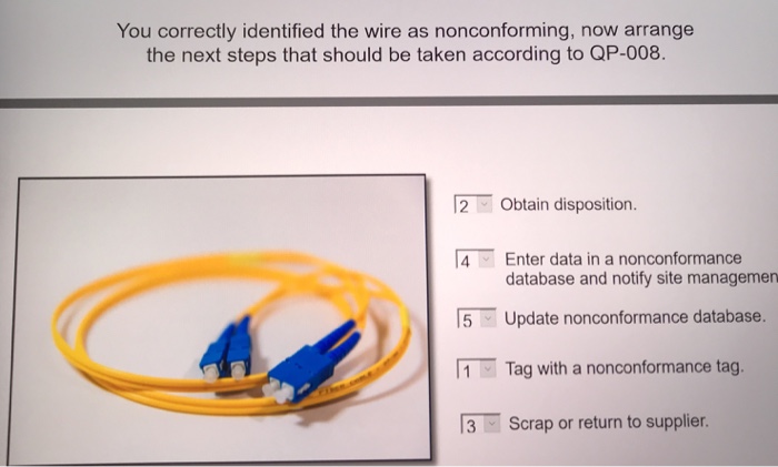 Solved You correctly identified the wire as nonconforming Chegg com