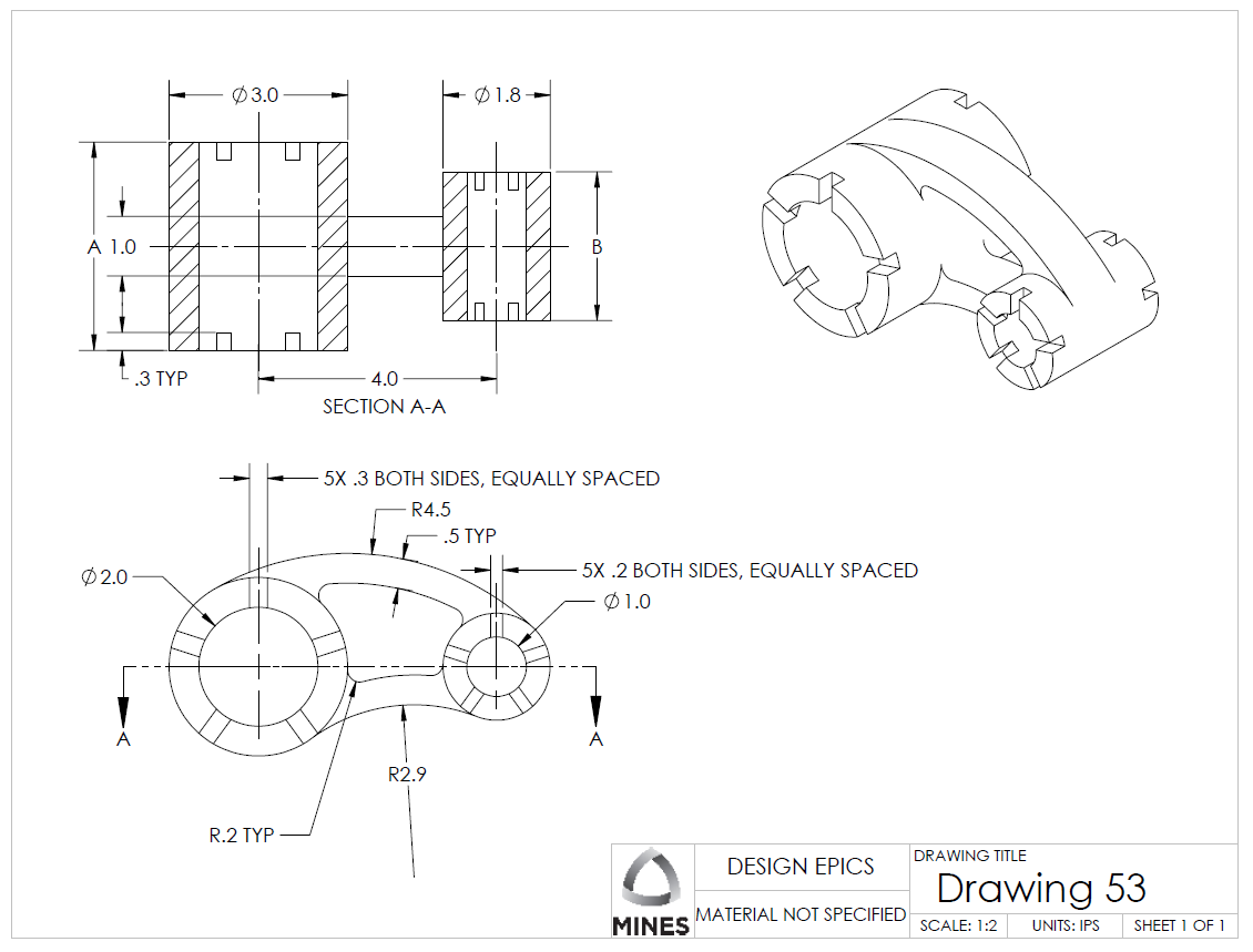 Build the following part. Report the volume in in^3. | Chegg.com