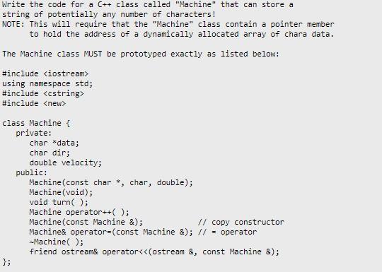 Solved Write the code for a C++ class called 