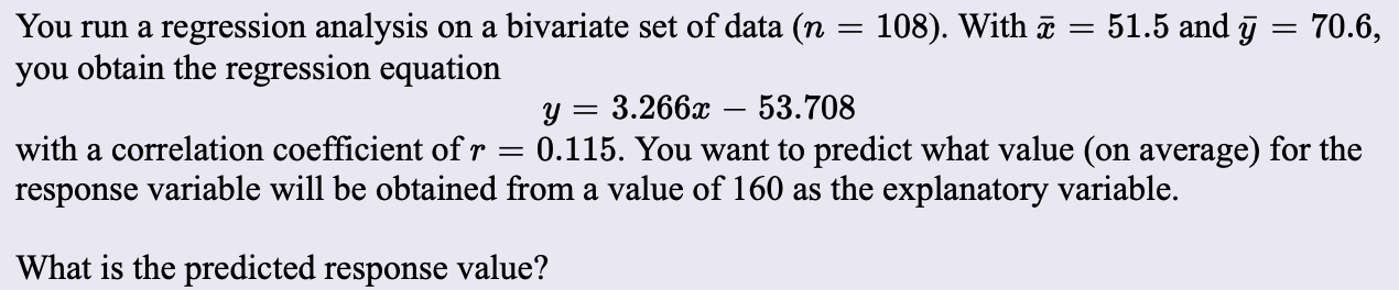 Solved You Run A Regression Analysis On A Bivariate Set O Chegg Com