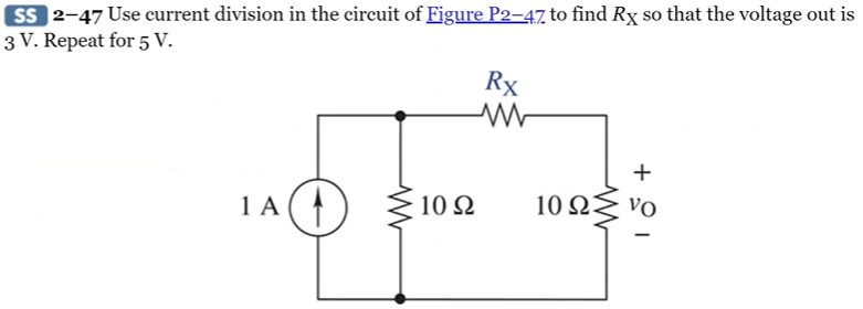 Solved SS 2-47 Use current division in the circuit of Figure | Chegg.com