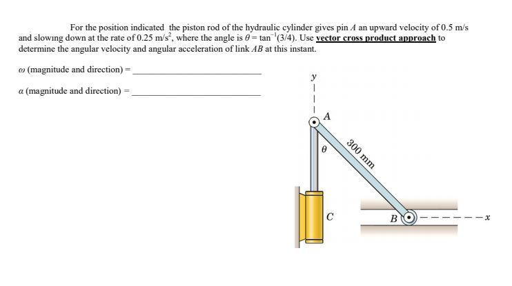 Solved For the position indicated the piston rod of the | Chegg.com